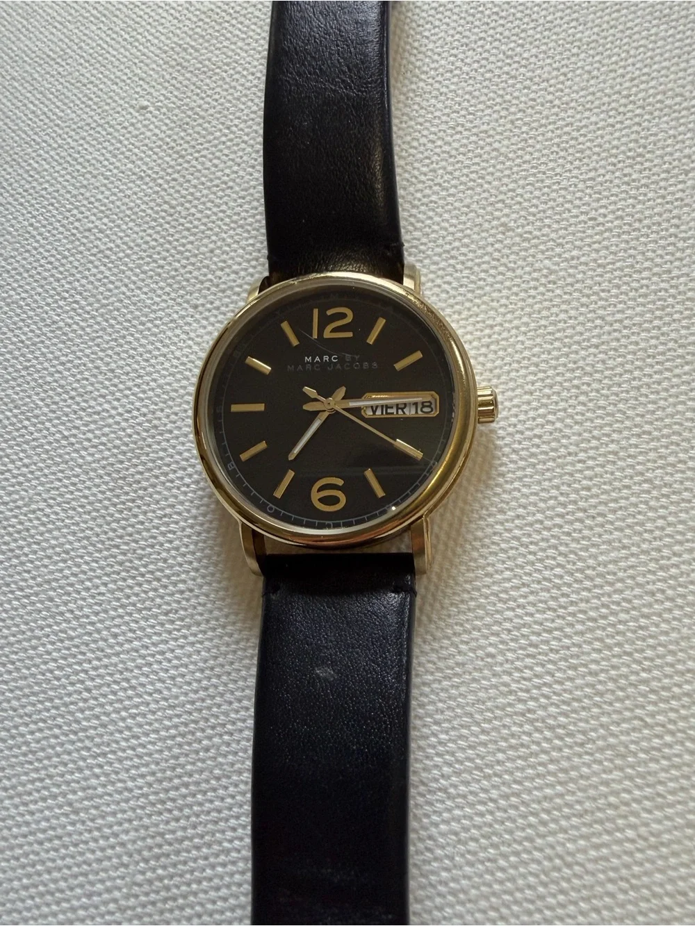 Marc By Marc Jacobs Black Dial Watch with Gold-Tone Case